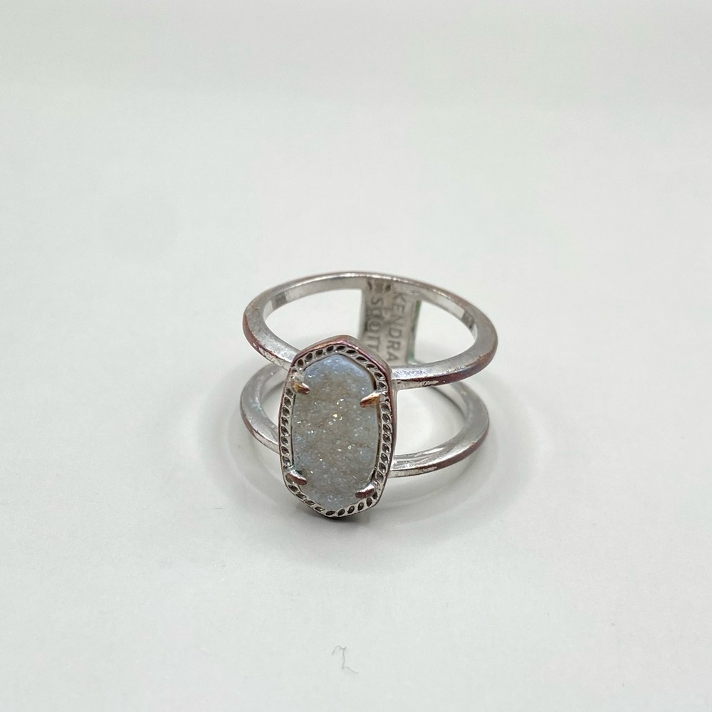 Kendra Scott Silver Ring with Iridescent Stone